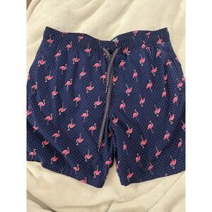 Surf Society Board Shorts Blue w/ Flamingos-Lined-Men's Size Medium